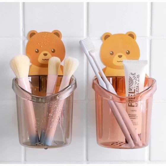 Suporte para Escova e Pasta de Dente em Acrílico – Organizador de Banheiro com Urso Adesivo comprar Suporte para Escova e Pasta de Dente em Acrílico – Organizador de Banheiro com Urso Adesivo original Vovó Lúcia