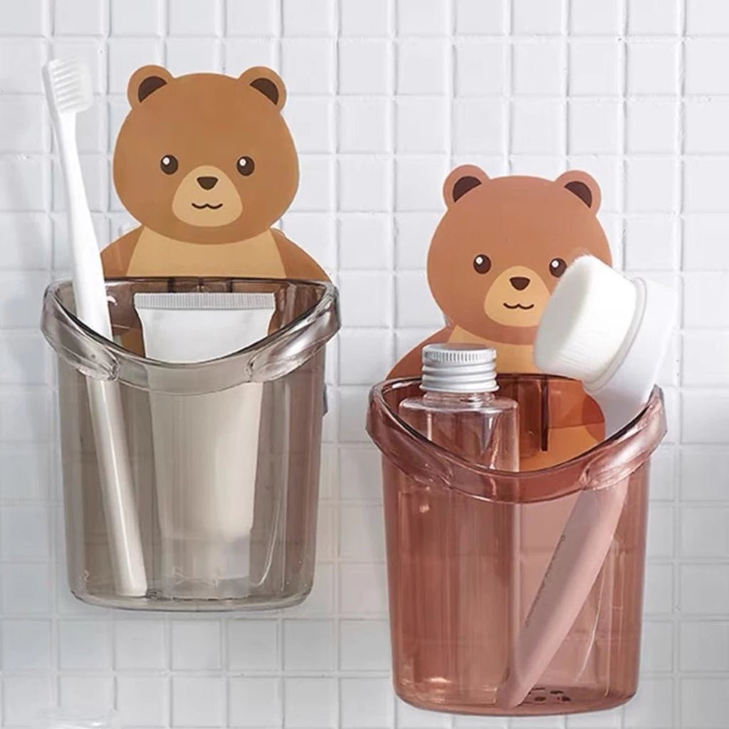 Suporte para Escova e Pasta de Dente em Acrílico – Organizador de Banheiro com Urso Adesivo comprar Suporte para Escova e Pasta de Dente em Acrílico – Organizador de Banheiro com Urso Adesivo original Vovó Lúcia