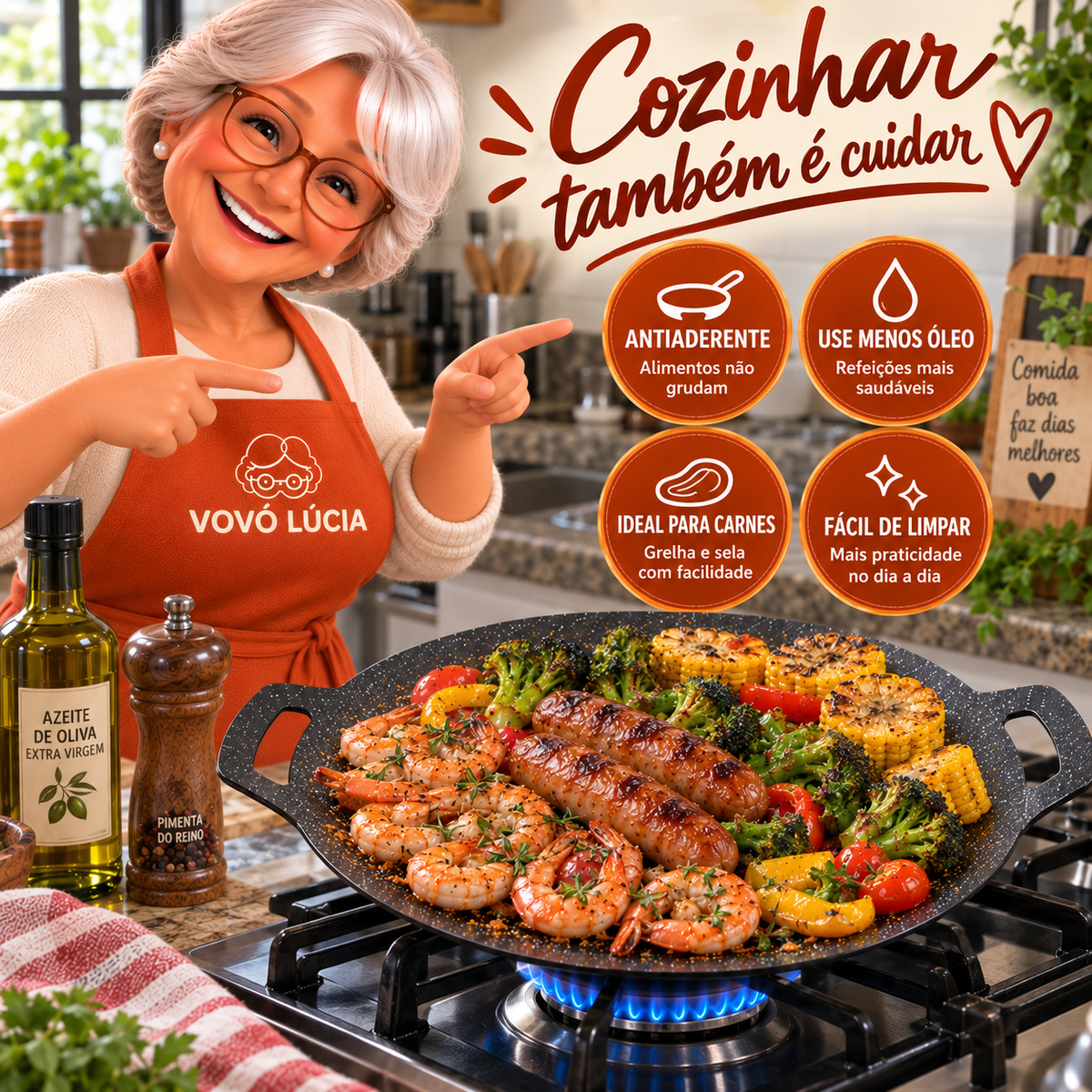 TachoLux - Panela Coreana Revestimento Antiaderente Premium - Entrega Grátis - Vovó Lúcia