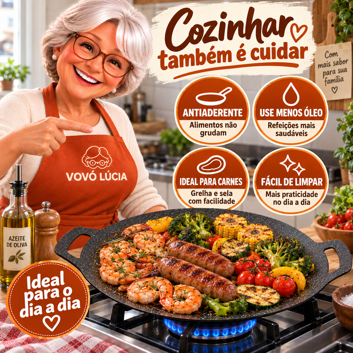 TachoLux - Panela Coreana Revestimento Antiaderente Premium - Entrega Grátis - Vovó Lúcia