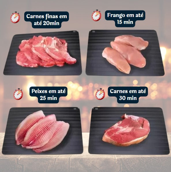 Tábua Mágica Descongelamento Rápido  Prática, Resistente e Sem Perder Sabor