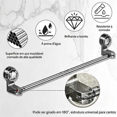 ToalhaFlex – Toalheiro Retrátil com Ventosa Sem Furar a Parede - Entrega Grátis - Vovó Lúcia
