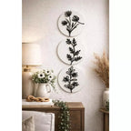 Trio de Quadros Florais Redondos em MDF comprar Trio de Quadros Florais Redondos em MDF original Vovó Lúcia